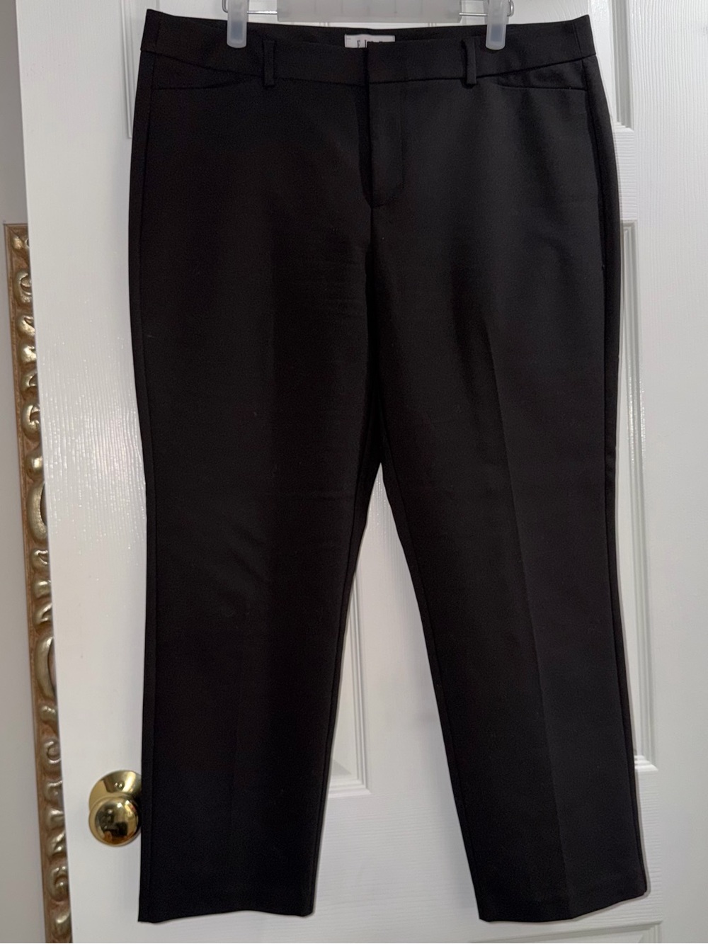 ElleWomen’s Black Straight-Leg Dress Pants